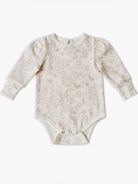 Secret Garden Puff Long Sleeve Organic Cotton Bodysuit